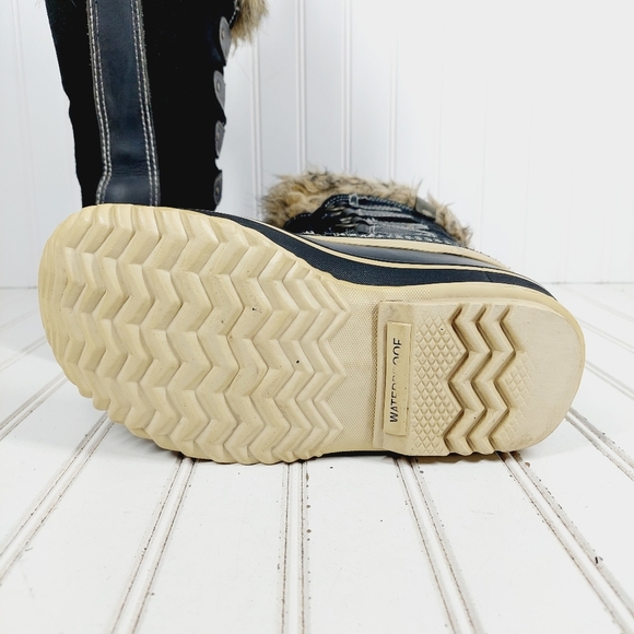 Sorel Joan of Arctic Black Leather Waterproof Lace Up Winter Boots D868 - Picture 8 of 10